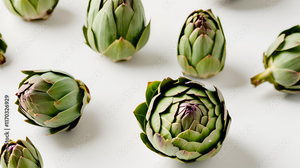 Fototapeta premium Artichokes isolated on white background