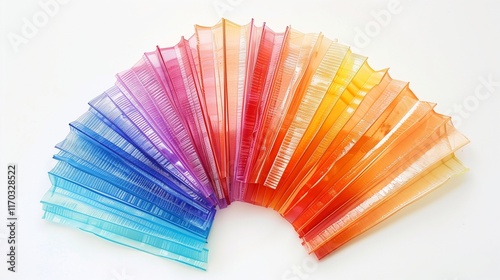 A set of rainbow-hued markers, fanned out against a white background.