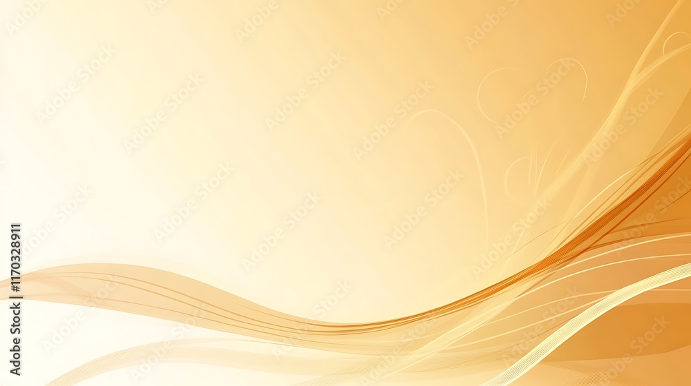 Abstract Golden Waves Design Background Image