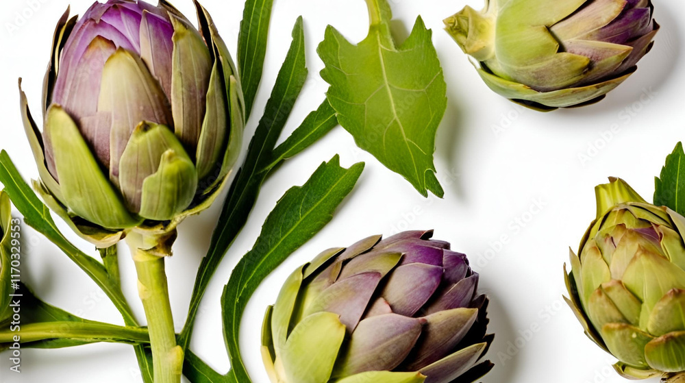Fototapeta premium Artichokes isolated on white background