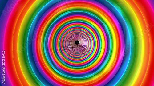 Concentric psychic waves in bright, fluorescent colors radiating from a central point.