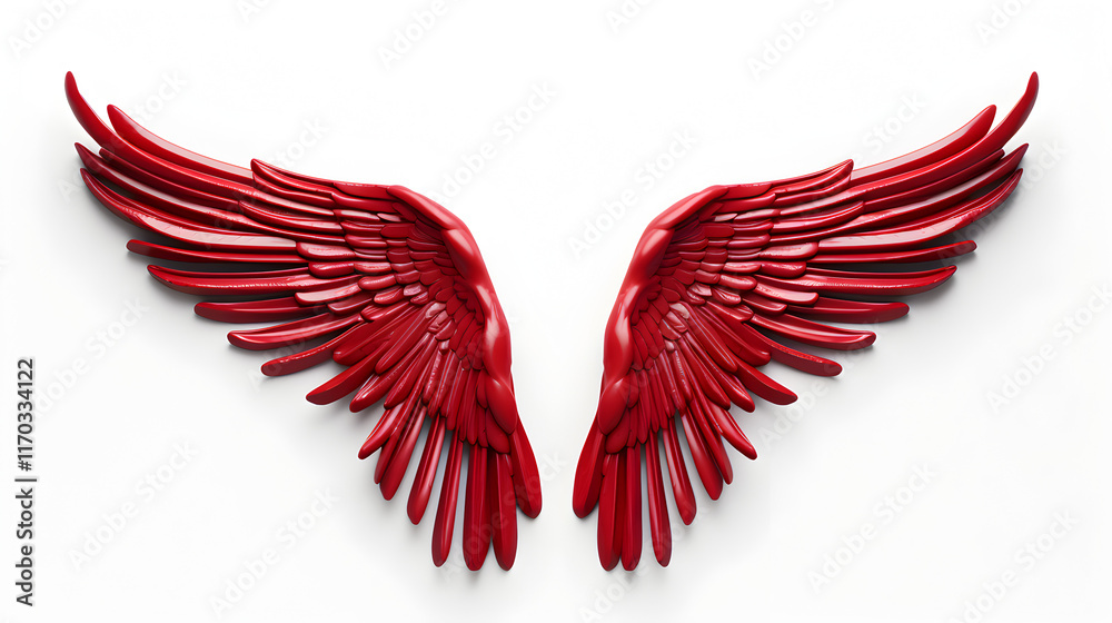 Obraz premium red wings isolated on white