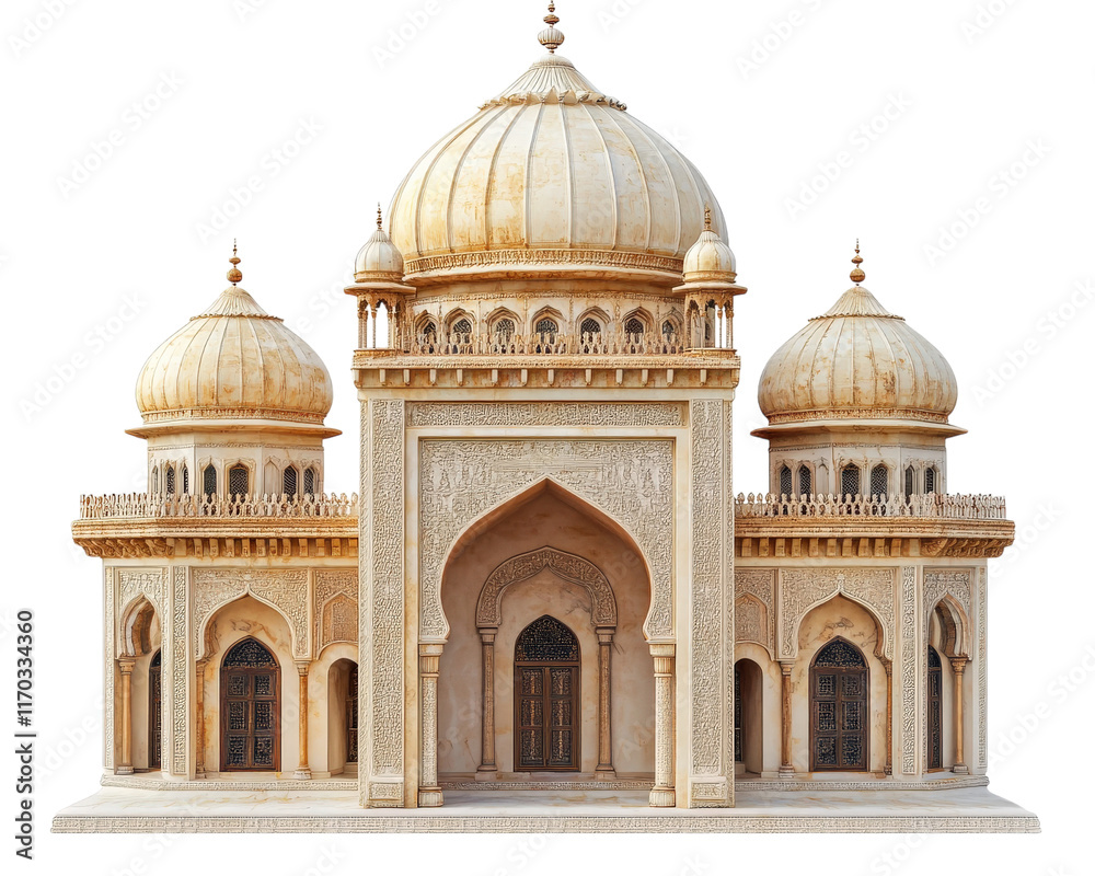Obraz premium traditional Middle Eastern building featuring domed roof, intricate carvings, and ornate architecture. This stunning structure showcases cultural heritage and craftsmanship