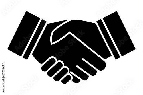 Handshake icon, Business agreement handshake vector