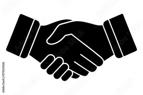 Handshake icon, Business agreement handshake vector