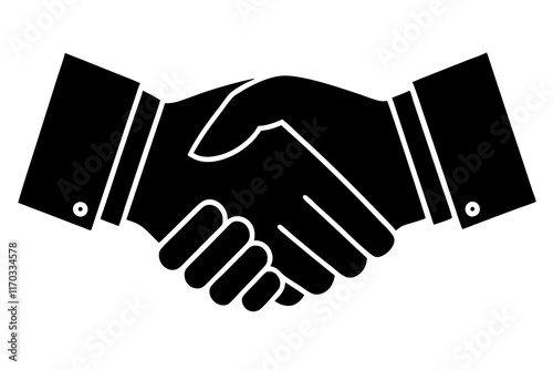 Handshake icon, Business agreement handshake vector