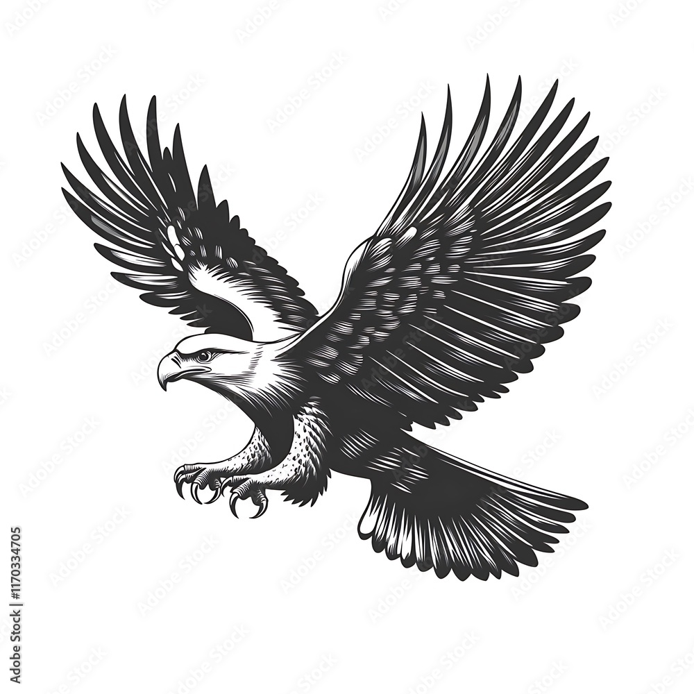 Obraz premium Soaring eagle with outstretched wings. (1)