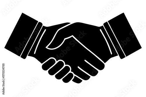 Handshake icon, Business agreement handshake vector