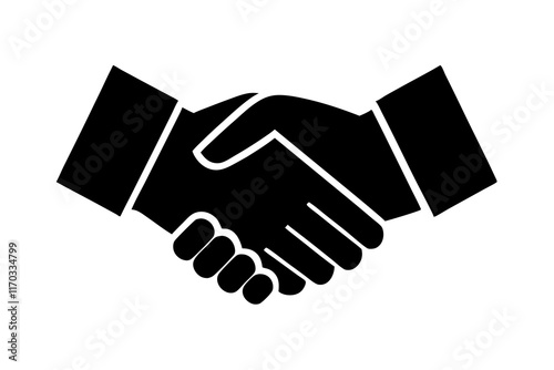 Handshake icon, Business agreement handshake vector