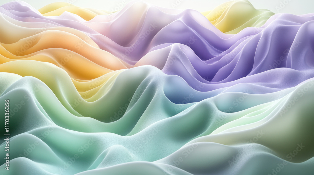 Obraz premium Pastel-colored abstract waves background.