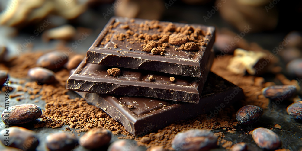 Artisan Chocolate Bars with Cocoa Surroundings Artisan Chocolate Bars with Cocoa Surroundings