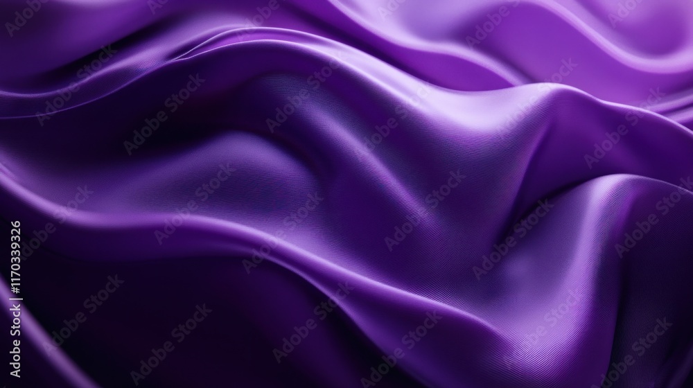Fototapeta premium Purple Silk Fabric Drapery: Luxurious Texture and Deep Color