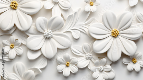white daisies on a black background