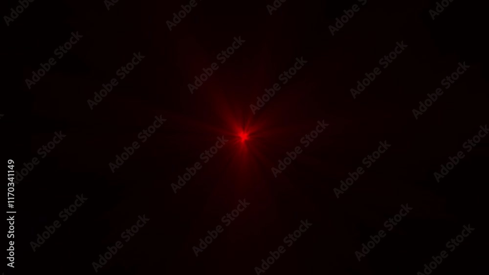 Abstract loop center red star optical shine light lens flares flickering animation background for screen project overlay. 4K seamless loop dynamic kinetic bright star light rays effect. Abstract loop center red star optical shine light lens flares flickering animation background for screen project overlay. 4K seamless loop dynamic kinetic bright star light rays effect.