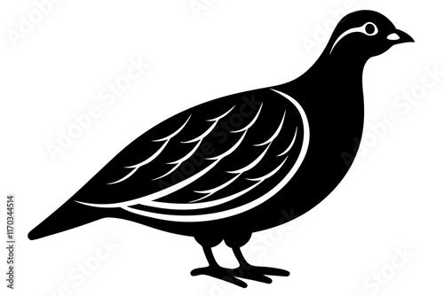 partridge vector silhouette, partridge bird icon vector illustration