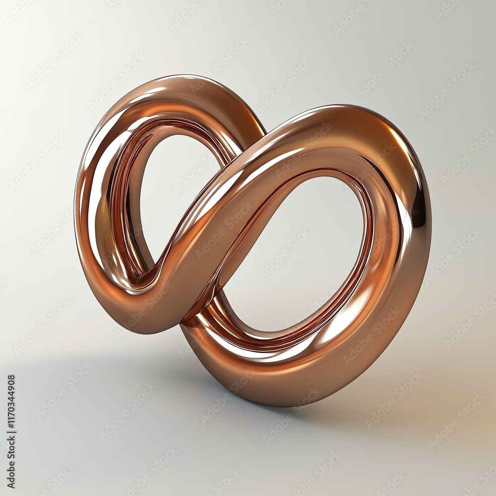 Infinity loop icon, metallic texture, dynamic reflections, 3D illustration Infinity loop icon, metallic texture, dynamic reflections, 3D illustration