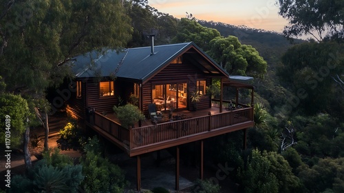 luxurious wooden country house