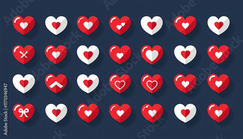 Valentine`s day icon set. Romantic design elements isolated on white. Thin line version. Vector illustration
