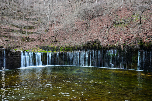 Shiraito falls is located in Karuizawa, Kitasaku District, Nagano, Japan. photo