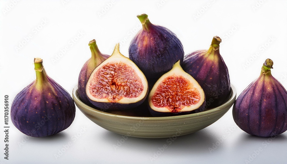 Ripe Figs in a Bowl: A Still Life of Purple and Red Hues Ripe Figs in a Bowl: A Still Life of Purple and Red Hues