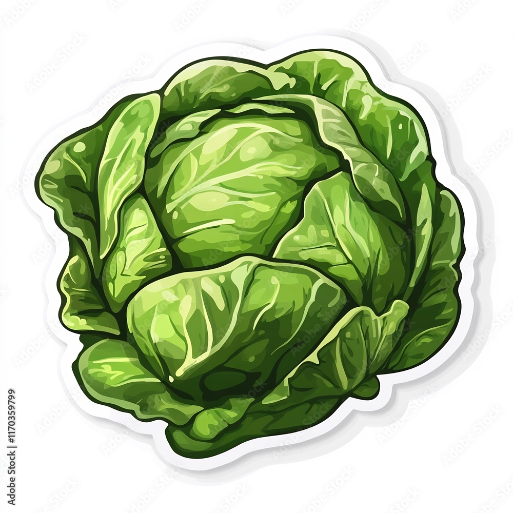 Fototapeta premium of Green Brussels Sprout Head on White Background