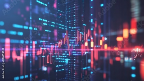 Wallpaper Mural Futuristic Data Visualization in Abstract Design Style Torontodigital.ca