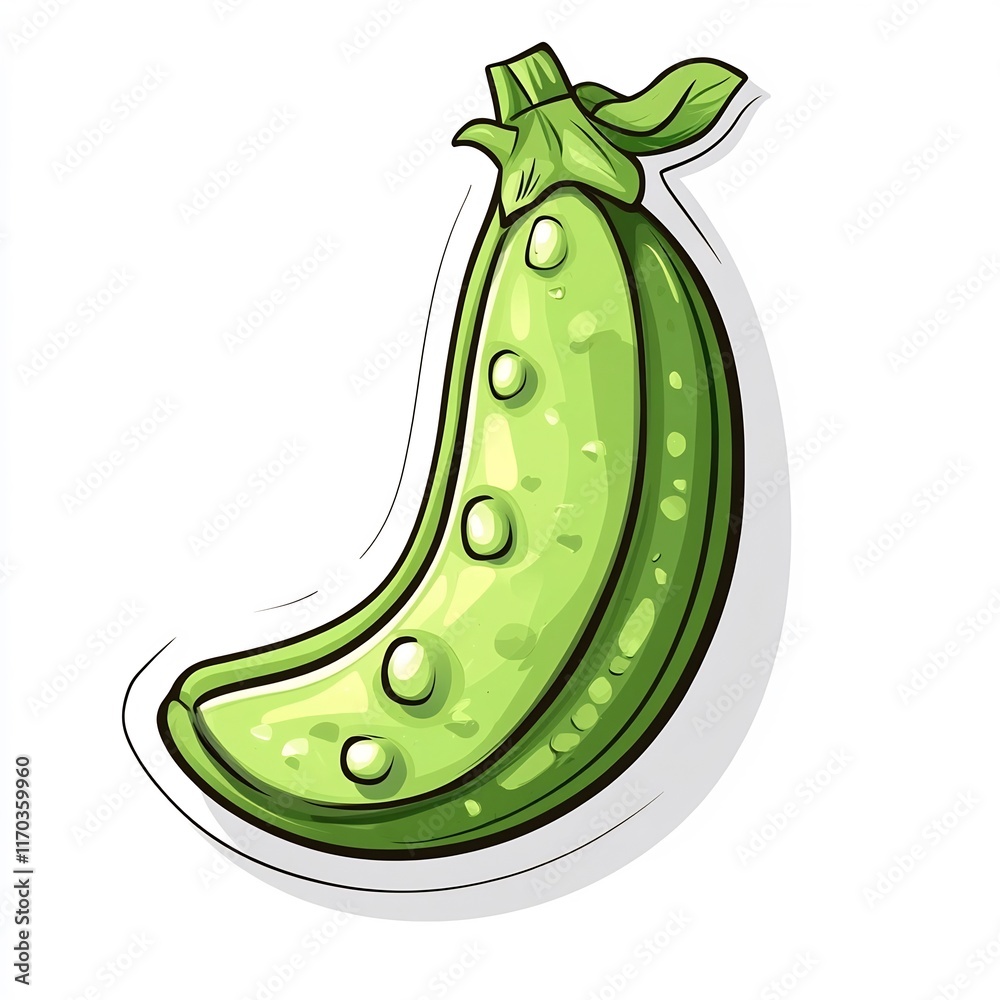 Playful Pea Pod with Expressive Character Design Playful Pea Pod with Expressive Character Design