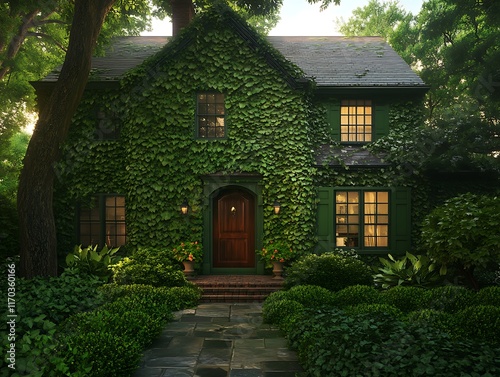 historical Georgian-style mansion in greenery