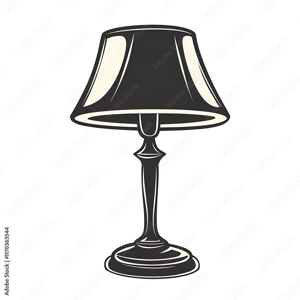 Obraz premium Table lamp with a dark shade and light reflection.