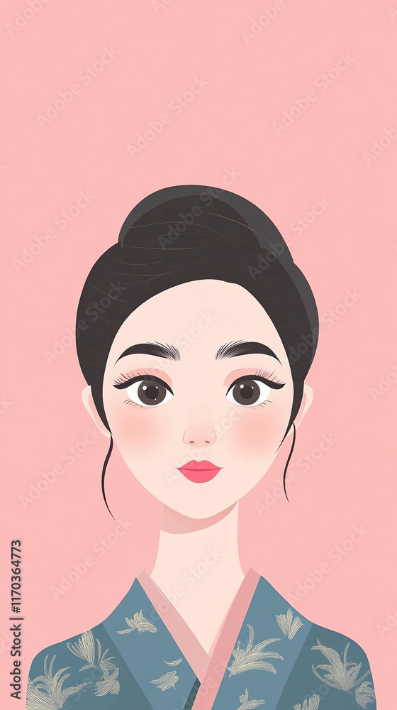 Japanese traditional culture geisha beautiful girl wearing kimono yukata illustration background Japanese traditional culture geisha beautiful girl wearing kimono yukata illustration background