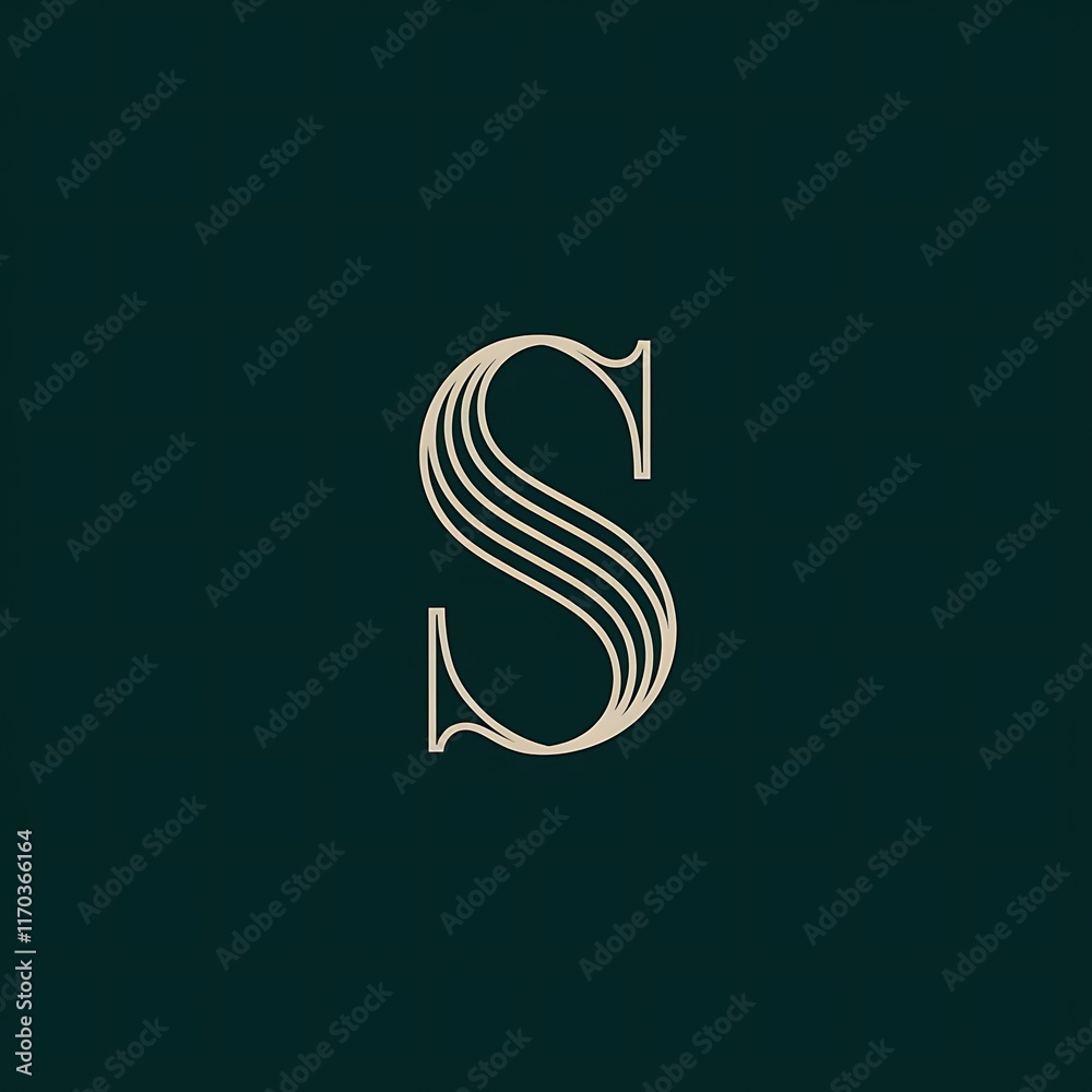 Obraz premium Elegant Monogram Letter S Design Featuring Multiple Lines