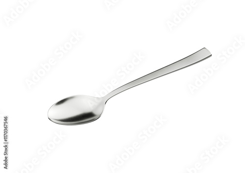 A Gleaming Metal Spoon With Its Elongated Handle And Rounded Bowl 3D Illustration photo