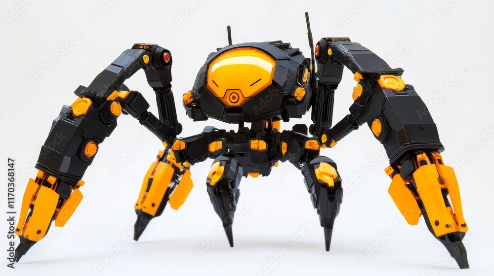 Modern Robotic Spider with Glowing Effects Modern Robotic Spider with Glowing Effects