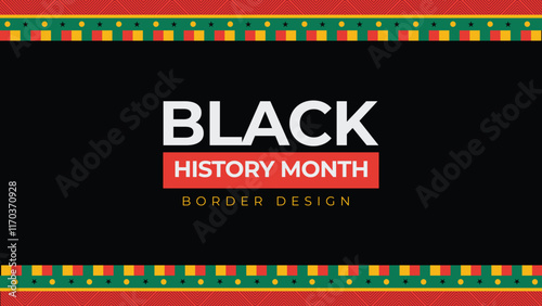 flat black history month border design artwork in full vector template