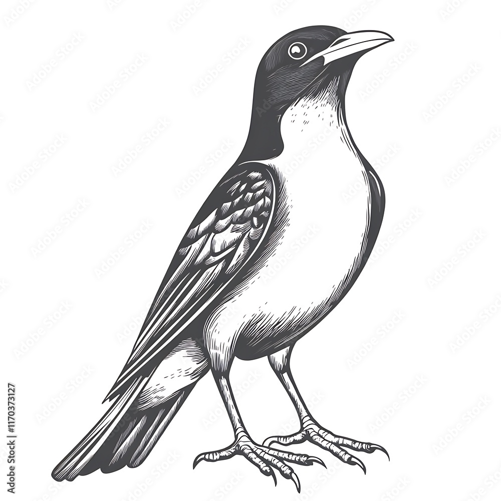 Fototapeta premium A stylized illustration of a bird standing upright.