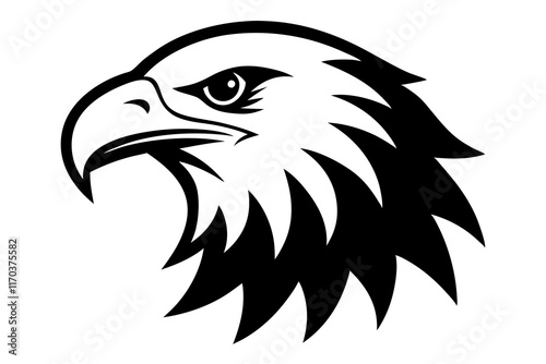 eagle head vector silhouette, hawk head silhouette vector