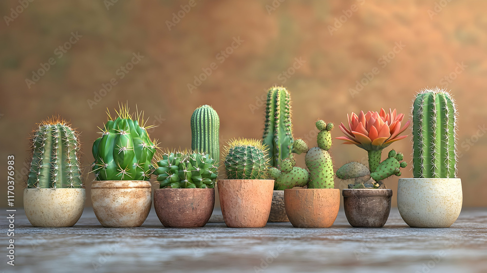 Cactus Plants Growing in Pots: A Desert Bloom Cactus Plants Growing in Pots: A Desert Bloom