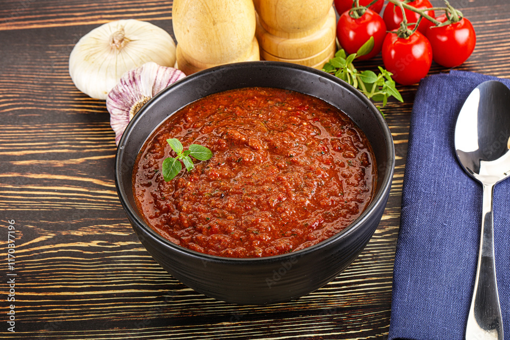 Spanish traditional gazpacho tomato soup Spanish traditional gazpacho tomato soup