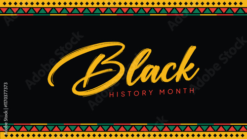 black month history border template 