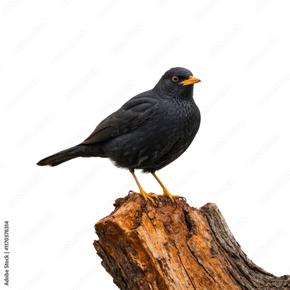 Blackbird with pure white background Blackbird with pure white background