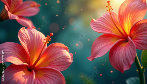 Dynamic Tropical Flowers with Radiant 3D Highlights