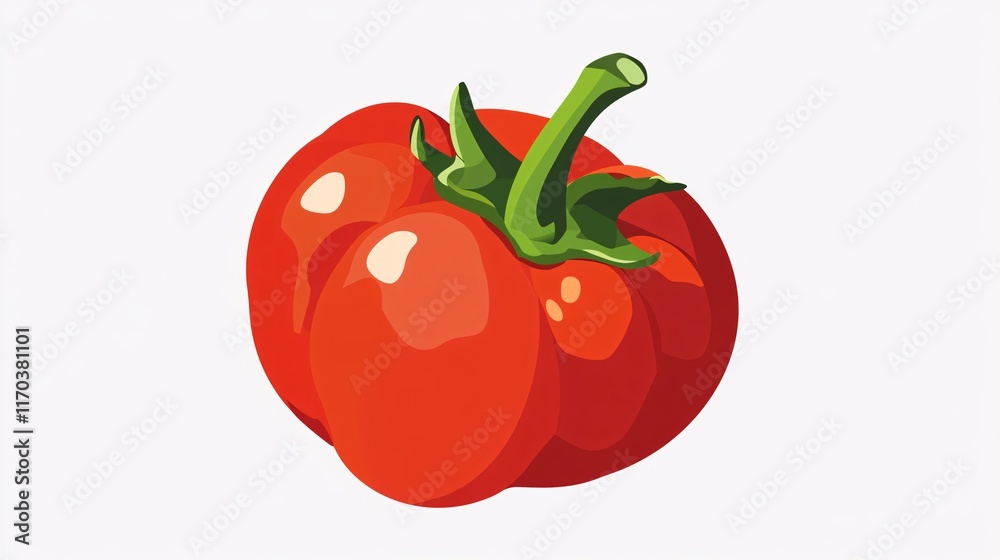 Vibrant red tomato with a glossy finish, showcasing its natural beauty and freshness. Vibrant red tomato with a glossy finish, showcasing its natural beauty and freshness.