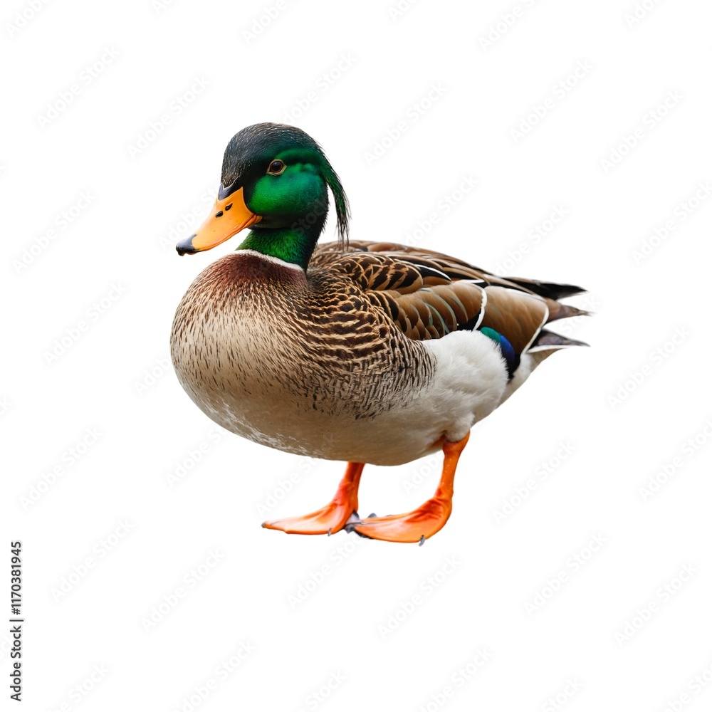 Obraz premium Duck with pure white background