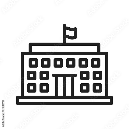 Embassy icon vector image. Suitable for mobile apps, web apps and print media.