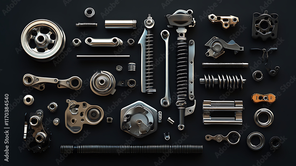 Fototapeta premium Motorcycle parts, wallpaper, the technological advances in two-wheel drive systems