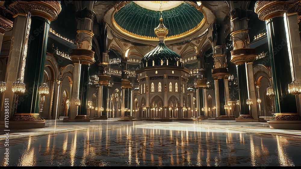 Obraz premium Circular, historic, domed structure., aerial view of the city of Madinin high definition showcasing the fine details of architecture