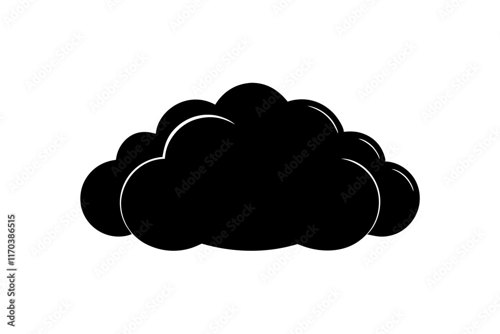 Black cloud silhouette vector icon Black cloud silhouette vector icon
