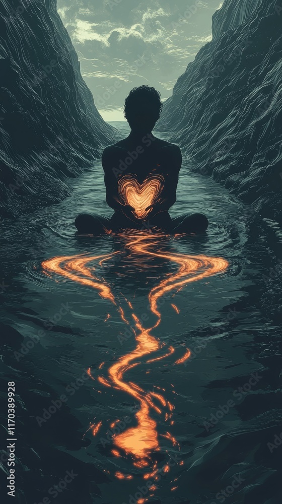 Fototapeta premium The Heartbeat Echo, Panic Disorder