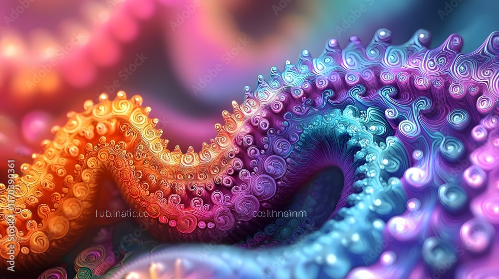 Obraz premium Swirling Neon Fractals Symbolizing Endless Creative Power and Movement