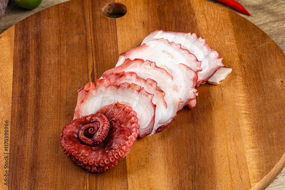 Raw octopus sashimi snack apetizer Raw octopus sashimi snack apetizer